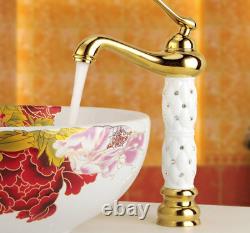 Bathroom Basin Faucet Hot or Cold Water Sink Tap Mixer Single Handle Solid White