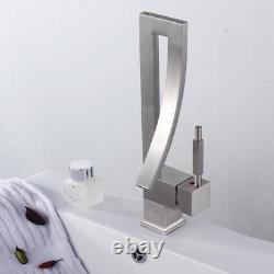 Bathroom Basin Sink Faucet Hot Cold Spout Mixer Tap Single Handle Hole with Hose