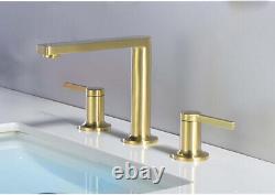 Bathroom Basin Sink Faucet Hot Cold Tap Mixer Bathtub Deck Mounted Holes Handles