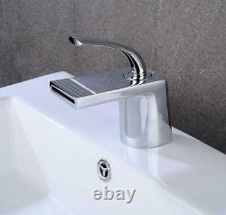 Bathroom Basin Sink Faucet Mixer Single Hole Handle Tap Brass Deck Mount Chrome