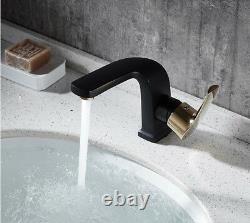 Bathroom Basin Sink Faucet Mixer Spout Bath Hot Cold Tap Single Hole Black Gold