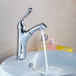 Bathroom Basin Sink Faucet Pull Out Single Handle Hot And Cold Water Mixer Tap