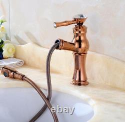 Bathroom Basin Sink Faucet Pull Out Spray Spout Nozzle Hot Cold Mixer Tap Brass
