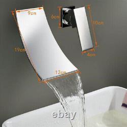 Bathroom Basin Sink Faucet Single Handle Wall Mount Mixer Tap Waterfall