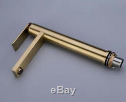 Bathroom Basin Sink Faucet Single Hole Hot Cold Mixer Tap Brass Brushed Gold A23