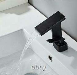 Bathroom Basin Sink Faucet Washbasin Tap Hot Cold Mixer Waterfall Spout Brass