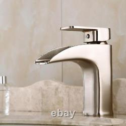 Bathroom Basin Sink Faucet Waterfall Spout Mixer Bathtub Tap Single Handle Brass