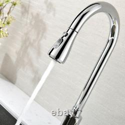 Bathroom Brass Kitchen Sink Faucet Pull Out Spout Mixer Tap Single Handle Chrome