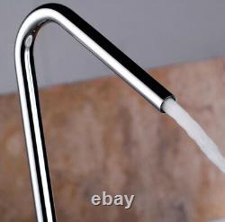 Bathroom Brass Tall Swivel Vanity Sink Faucet Basin Mixer Hot&Cold Tap Chrome