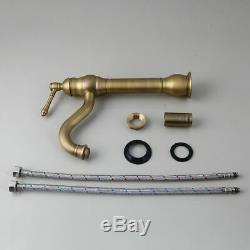 Bathroom Ceraic Basin Bowl Vessel Sinks Antique Brass Mixer Faucet Drain Combo