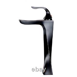 Bathroom Faucet Single Handle&Hole Mixer Deck Mount Sink Vanity Tap Black Modern