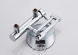 Bathroom Kitchen Sink Faucet Folding Mixer Tap Swivel Hot Cold Spout Wall Mount