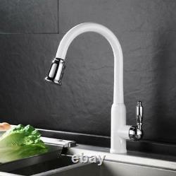 Bathroom Kitchen Sink Faucet Hot Cold Pull Out Mixer Tap Brass Chrome White N29
