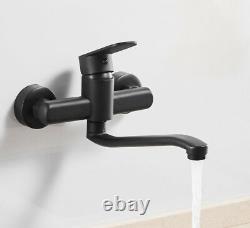 Bathroom Kitchen Sink Faucet Mixer Brass Single Handle Wall Mount Swivel Tap G51