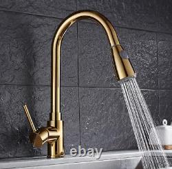Bathroom Kitchen Sink Faucet Mixer Swivel Spout Pull Out Sprayer Single Handle