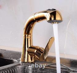 Bathroom Kitchen Sink Faucet Mixer Two Sprayer Nozzle Pull Out Spout Swivel Tap