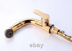 Bathroom Kitchen Sink Faucet Mixer Two Sprayer Nozzle Pull Out Spout Swivel Tap