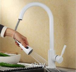 Bathroom Kitchen Sink Faucet Tap Pull Out Mixer Nozzle Head Hot Cold Single Hole