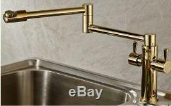 Bathroom Kitchen Sink Mixer Tap Faucet Swivel Spout Nozzle Two Handle Deck Mount
