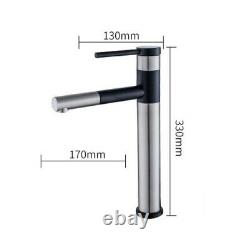 Bathroom Kitchen Sink Tap Hot Cold Mixer Basin Faucet Pull Out Head SUS Brushed