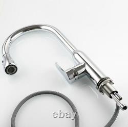 Bathroom Kitchen Sink Tap Hot Cold Mixer Swivel Basin Faucet Pull Out Head Brass