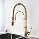 Bathroom Kitchen Sink Tap Hot Cold Spout Two Sprayer Mixer Faucet Swivel Brass