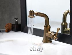 Bathroom Kitchen Sink Tap Pull Out Spout Mixer Bathtub Faucet Deck Mount Antique