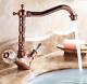 Bathroom Kitchen Sink Tap Swivel Spout Mixer Faucet Hot Cold Dual Crystal Handle