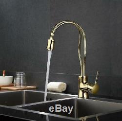 Bathroom Kitchen Tap Basin Sink Faucet Swivel Spout Pipe Mixer Chrome Rose Gold