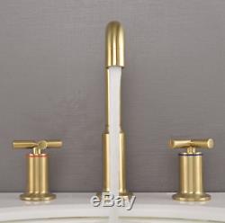 Bathroom Sink Faucet Brass Hot&Cold Mixer Taps 2 handles Gold NEW Modern Unique