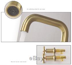 Bathroom Sink Faucet Brass Hot&Cold Mixer Taps 2 handles Gold NEW Modern Unique