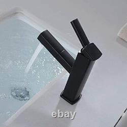 Bathroom Sink Faucet With Pull Out Sprayer, Single Handle Kitchen Basin Mixer