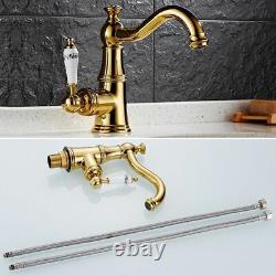 Bathroom Sink Mixer Tap Brush Hot Cold Basin Faucets Single Handle Deck Mounted