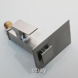 Bathroom Vanity Basin Sink Brushed Nickel LED Mixer Faucet Waterfall Brass Taps