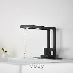 Bathroom Vessel Sink Faucet, Single Lever Deck Mount Mixer Tap with Cover Plate