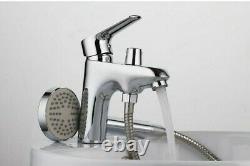 Bathroom Water Mixer Set With Handheld Shower Head Single Handle Tap Sink Faucet