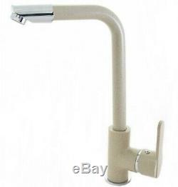 Beige Kitchen Tap Mixer Beige Speckled Faucet Swivel spout 360`Sink Basin (139)
