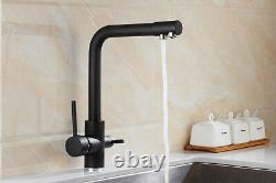 Black 3 Way Kitchen Faucet Purified Filter Water Sink Mixer Tap Swivel Spout US