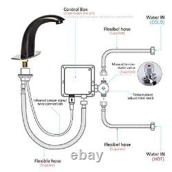 Black Automatic Motion Sensor Touchless Bathroom Sink Faucet with Oil Rubbed