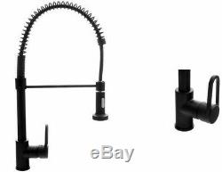 Black Brass Kitchen Tap Mixer Sink Tall Pull Out Faucet Swivel spout 360 (46)