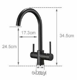 Black Drinking Faucet Supply Spout Sink Mixer RO Filter 3 Way Kitchen Tap US