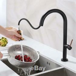 Black Gold Kitchen Sink Mixer Tap With Pull Out 360 Degree Rotation Spray Faucet