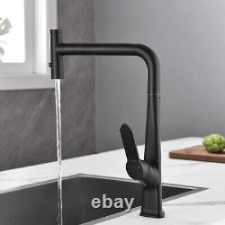 Black Kitchen Faucet Sink Single Handle Pull Out Sprayer Swivel Mixer Tap Brass
