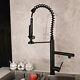 Black Kitchen Sink Mixer Spring Faucet Swivel Pull Down Single Hole Brass Taps