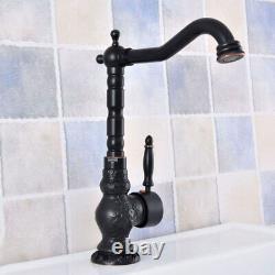 Black Oil Rubbed Brass Swivel Kitchen Sink Faucet Vessel Basin Mixer Tap 2sf624