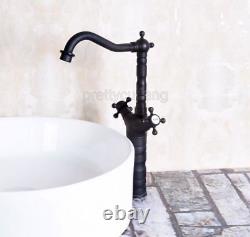Black oil Antique Brass Swivel Spout Kitchen Sink Faucet Mixer Basin Tap Pnf147