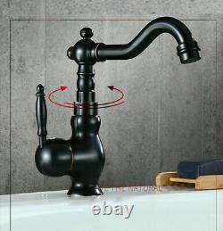 Black oil Brass 360° Swivel Basin Mixer Sink Kitchen Laundry Faucet Taps US