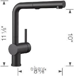 Blanco 526366 Linus 1.5 GPM 1 Hole Pull Out Kitchen Faucet Black