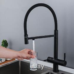 Brass 3 Way Water Filter Pure Drinking Kitchen Mixer Sink Tap 360° Spout Faucet