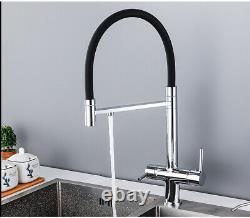 Brass 3 Way Water Filter Pure Drinking Kitchen Mixer Sink Tap 360° Spout Faucet